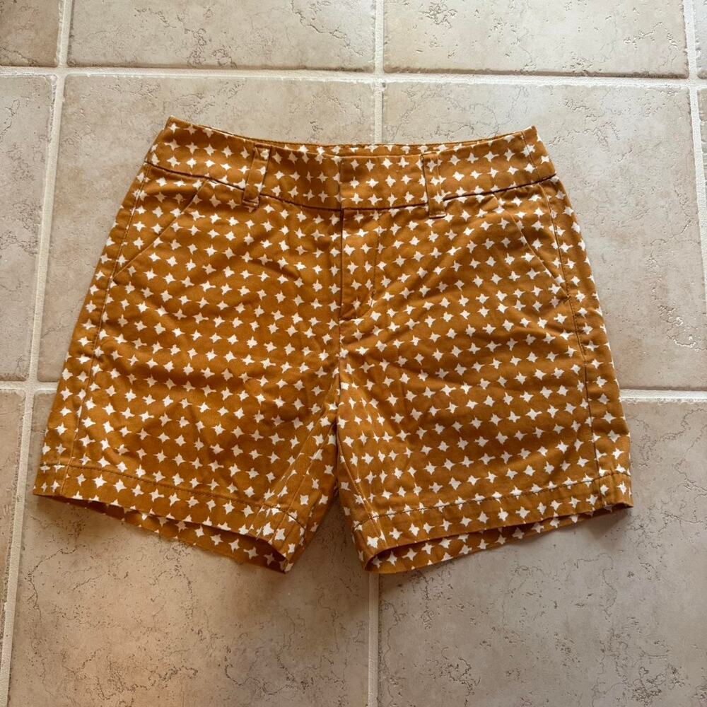 Mustard and white star patterned shorts